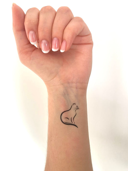 Cat Silhouette (set of 2) - Temporary Tattoo