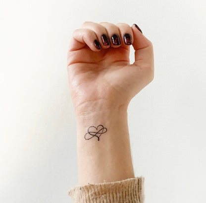 Heart Infinity Swirl (set of 2) - Temporary Tattoo