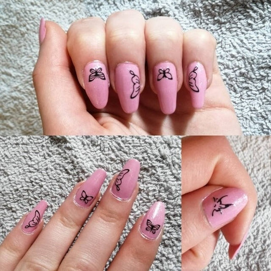 Nail Decals/Stickers - Black Butterflies