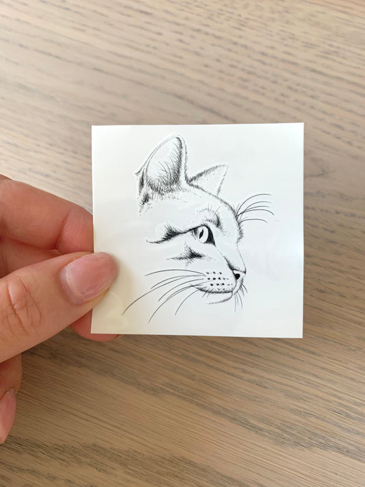 Cat Sketch (set of 2) - Temporary Tattoo