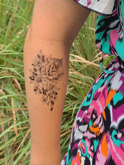 Tiger Flower (set of 2) - Temporary Tattoo