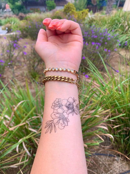 Floral b (set of 2) - Temporary Tattoo