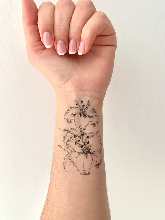 Double Lily (set of 2) - Temporary Tattoos