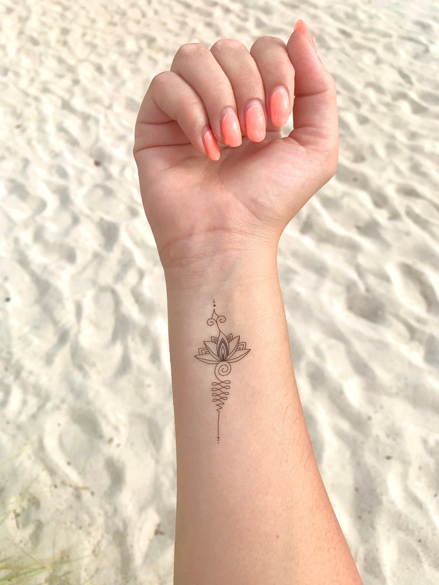 Unalome Lotus Art (set of 2) - Temporary Tattoo