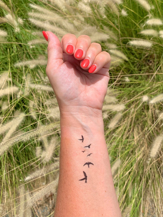 Flying Birds (set of 2) - Temporary Tattoo