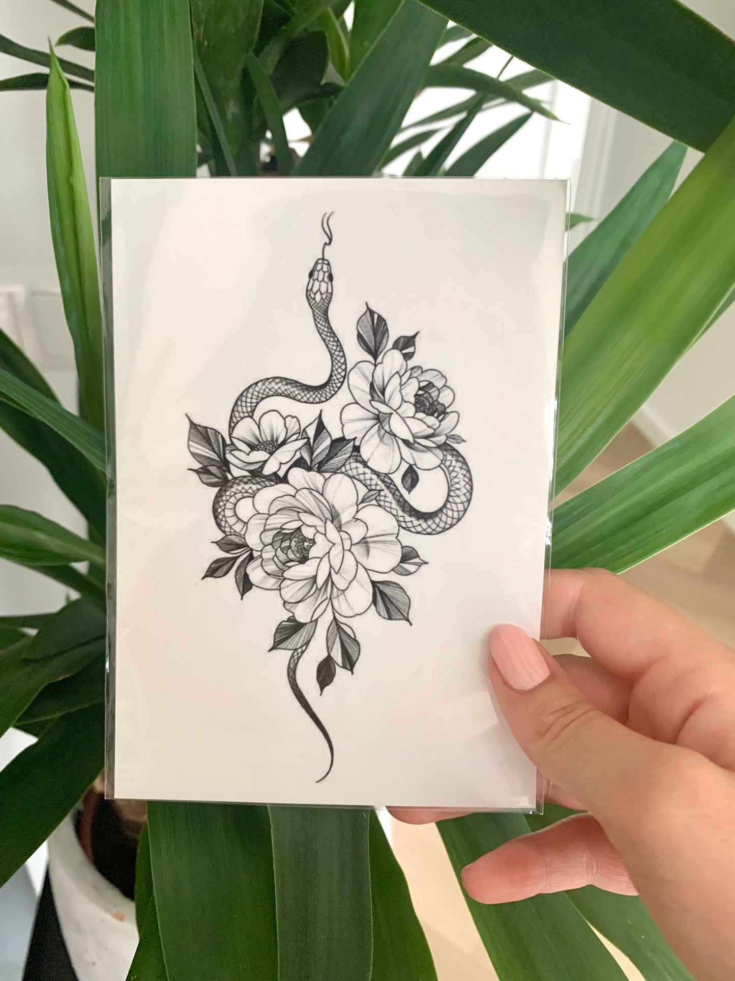 Floral Snake (set of 2) - Temporary Tattoo