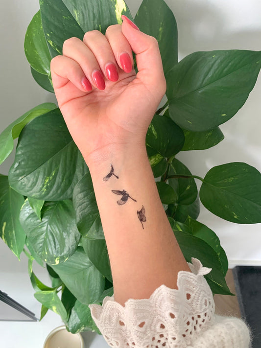 Flying Swallows (set of 2) - Temporary Tattoo
