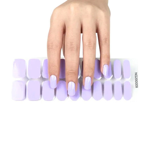 UV/LED Gel Nail Stickers | Semi Cured | Sweet Lilac/Soft Light Purple | 20 Gel Nail Wraps