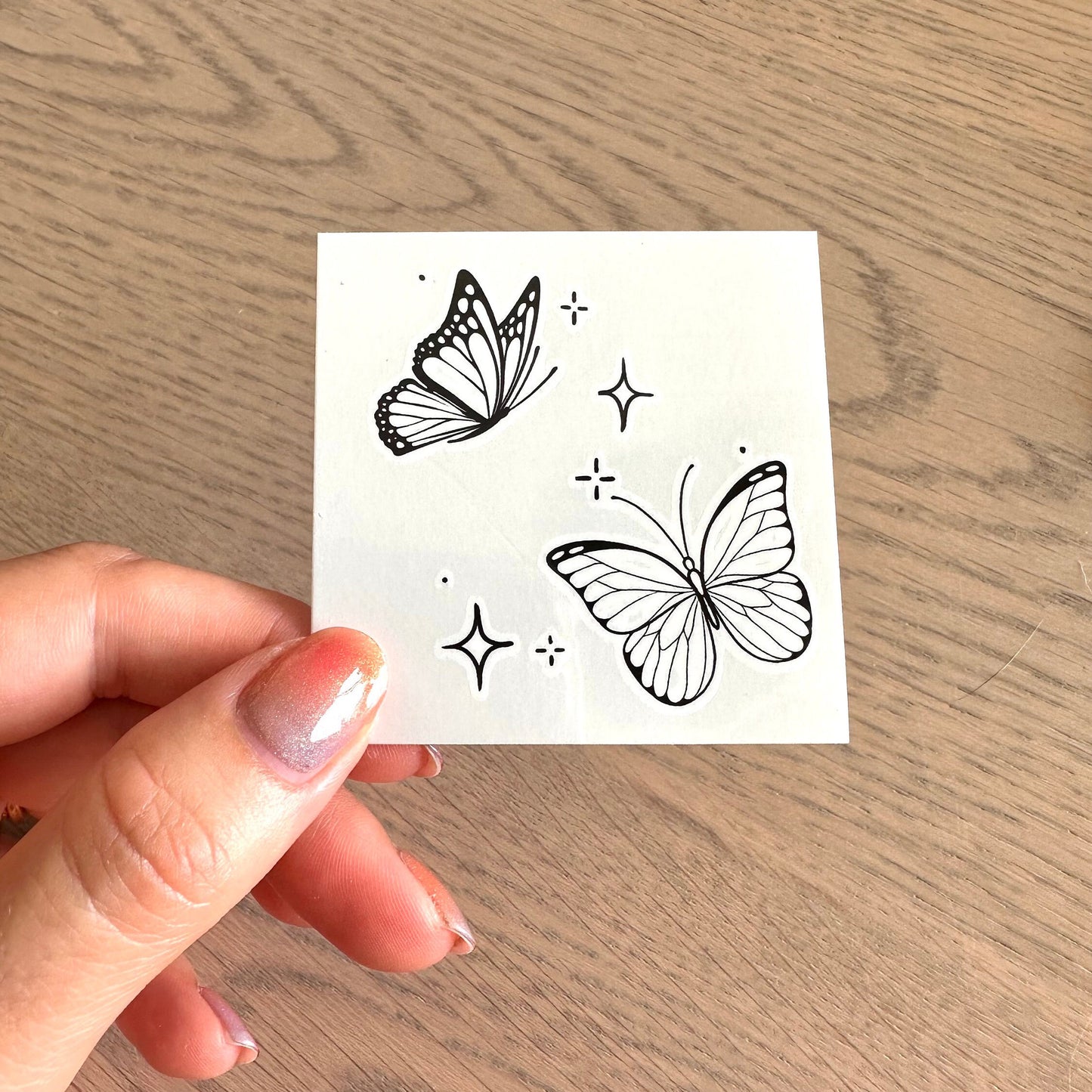 Double Butterflies Sparkle/Stardust (set of 2) - Temporary Tattoo